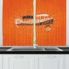 Lunarable Vintage Long Kitchen Curtains, Freedom Phrase with an Old Custom Airplane Sky Fly Inspiration Aviation Graphic Art, 2 Panel Set Drapes with Rod Pocket Room Decor, 55" x 45", Orange