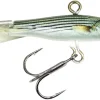 LUNKERHUNT | Ice Fishing Jigs with Fixed Face and Tail Hooks for Bass Fishing | Ultra Realistic Shad Bait Proven Fish Catching Jigs Lure for Crappie, Panfish, Walleye | White Bass