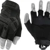 M-Pact Fingerless Tactical Work Gloves, Impact Protection and Vibration Absorption, Tactical Gloves for Airsoft, Paintball, and Utility Use, Gloves for Men (Brown, Large)