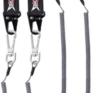 M4 Fishing Lanyard, Fishing Pole Tether, Kayak Paddle Leash, Heavy Duty Retractable Coiled Lanyard for Fishing, Rods, Pliers, Boating, Paddles, Kayak