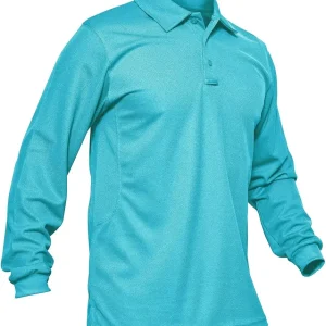 MAGCOMSEN Men's Polo Shirts 3 Button Quick Dry Performance Long Sleeve Tactical Shirts Pique Jersey Golf Shirt