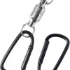 Magnetic Keychain Magnetic Net Release for Fly Fishing with 2pcs Coil Carabiners and 2pcs D-ring shape carabiners
