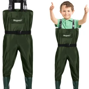 Magreel Child Chest Waders Waterproof Nylon Youth Waders with Boots Fishing & Hunting Waders for Toddler Children Boys Girls