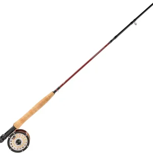 Martin 67R River|Stream Fly Fishing Rod and Reel Combo Kit, 4/6-Weight, 8-Foot 6-Inch, 4-Piece Rod, Moderate Action, Single Action Reel, 6-Weight Floating Line, Fly Assortment, Travel Case, Brown