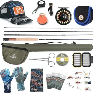 Maxcatch Amigo Fly Fishing Rod and Reel Combo 9FT 4-Piece 4/5/6/7/8 Weight Complete Fishing Outfit