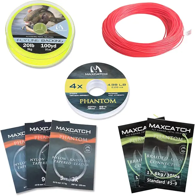 Maxcatch Fly Fishing Line (Weight Forward, Floating) and Fly Line Combo with Backing Leader and Tippet (1F/2F/3F/4F/5F/6F/7F/8F/9F/10F)