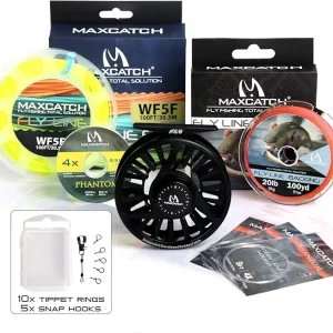 Maxcatch Fly Fishing Reel with CNC-machined Aluminum Body Avid Series Best Value - 1/3, 3/4, 5/6, 7/8, 9/10 Weights(Black, Green, Blue)