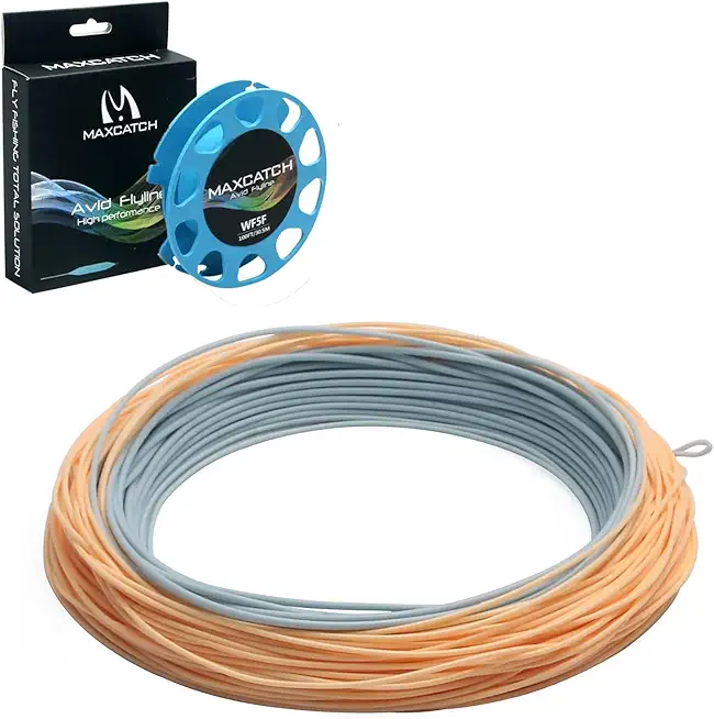 Maxcatch Weight Forward Fly Fishing Line with Two Welded Loops, Floating Fly Lines for Freshwater, 100FT (WF1F, 2F, 3F, 4F, 5F, 6F, 7F, 8F)