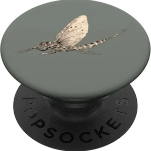 Mayfly Nymph Fly Fishing Tying Tenkara Entomology, Black Fly PopSockets Swappable PopGrip