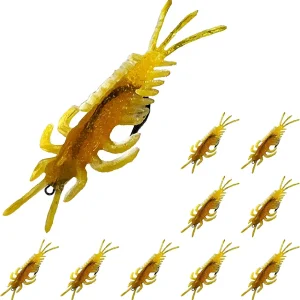 Mayfly Nymph Soft Plastic Fishing Bait Lure, Mayfly Lures for Freshwater Saltwater Scented Mayflies for Peacock Bass Largemouth Bass Smallmouth Bass Crappie Panfish and Trout