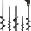 MAZING Auger Drill Bit for Planting, 4Pcs Garden Ground Earth Spiral Drill Bits, Heavy Duty Bulb Planter Tool for Post Hole Digger Plant Flower Bedding Digging, Fit for 3/8" Hex Drive Drill