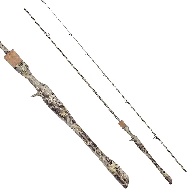 Medium Spin&Cast Fishing Rod Graphite Bass Fishing Rods Carbon 2 Piece Spinning Pole 2 Style Design, Anti-tangling Guide Ring Portable Baitcasting Fishing Rods for Freshwater, Saltwater, Trout, Bass