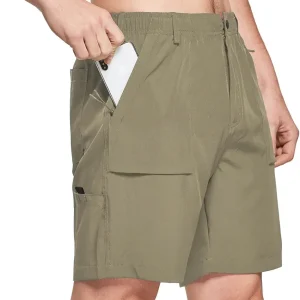 Men's 7" Casual Shorts for Summer Elastic Waist Quick Dry Lightweight Short with Cargo Hiking Fishing