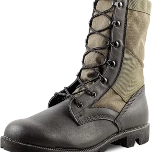 Men's 8 Inch Canopy Jungle Boots - Highly Breathable Leather & Nylon Upper, Medial Side Drainage Vents, and Classic Panama Outsole Tread