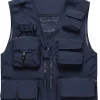 Men's Casual Lightweight Outdoor Fishing Work Safari Travel Photo Cargo Vest Jacket Multi Pockets