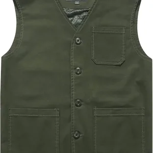 Men's Casual Outdoor Cotton Travel Vest