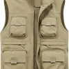 Men's Casual Sleeveless Multi-Pocket Outdoor Utility Fishing Photo Hiking Camping Hunting Work Travel Vest Jaclet