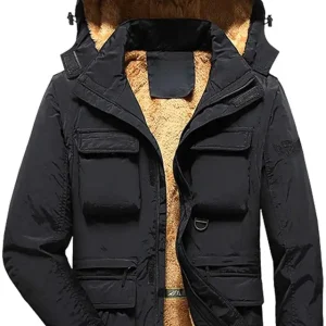Mens Coats Cottonpadded Jacket Stand Collar Knitted Splice Sweater Coat Casual Cardigan Outwear Notched Collar