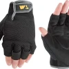 Men's Fingerless Synthetic Leather Palm Work Gloves, Large (Wells Lamont 847), Black