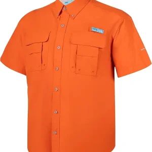 Men's Fishing Outdoor Button Down UPF 50+ Sun Protection Waterproof Hiking Short Sleeve Shirts
