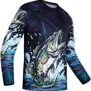 Mens Fishing Shirt Long Sleeve, Fishing Jerseys Fish Tshirts - Breathable, Cooling, Light-Weight