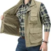 Men's Fishing Vest Casual Outdoor Multifunctional Mesh Photographer Jacket 8 Pockets Breathable Quick Dry Coat