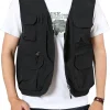 Men's Fishing Vest Outdoor Cargo Safari Hiking Travel Casual Lightweight Utility Vest With Pockets