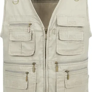 Men's Fishing Vest Stone Washed Denim Multi Pockets Outdoor Casual Work Utility Travel Photo Hunting Cargo Vests