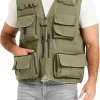 Men's Fishing Vest Utility Detachable Summer Vests with Pockets for Safari Travel Outdoor Work Photo Cargo Fly