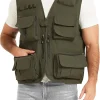 Men's Fishing Vest Utility Detachable Summer Vests with Pockets for Safari Travel Outdoor Work Photo Cargo Fly