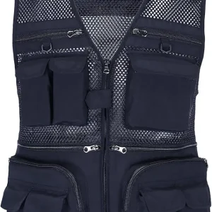 Men's Fishing Vest with Multi Pockets Summer Outdoor Mesh Vest Photography Travel Hiking Waistcoat Jacket