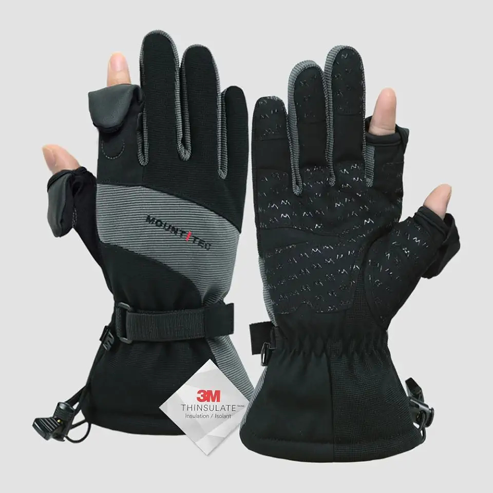 Men's Flexible Ideal for Ice Fishing,Photography,Hunting Gloves with 3M Thinsulate Waterproof Windproof Touchscreen Gloves