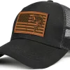 Men's Hat Gifts for Dad Husband Grandpa Father's Day Christmas Birthday Gifts Trucker Hat Leather Pattern Baseball Cap