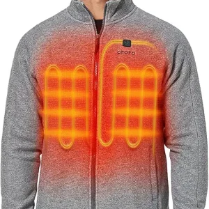 Men�s Heated Fleece Jacket with Battery, Fleece Heating Jacket (Charger Not Included)