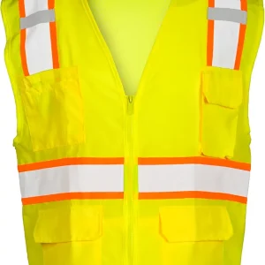 Men's High Visibility Reflective Solid Front with Mesh Back Vest