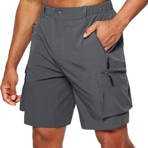 Men's Hiking Cargo Shorts Quick Dry Outdoor Travel Shorts for Men with Multi Pocket for Fishing Camping Casual