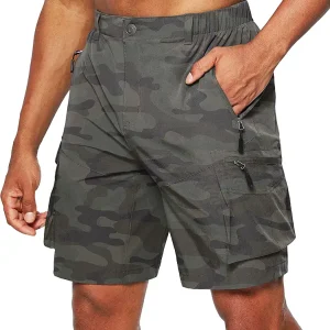 Men's Hiking Cargo Shorts Quick Dry Outdoor Travel Shorts for Men with Multi Pocket for Fishing Camping Casual