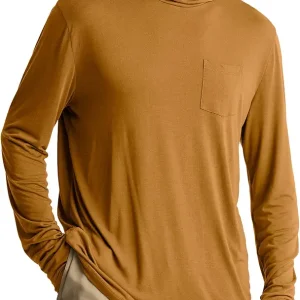 Men's Lightweight Hoodie - UPF 20+ Sun Protection Moisture Wicking, Breathable Bamboo Viscose Outdoor Shirt for Men