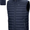 Men's Lightweight Packable Insulated Puffer Vest Outerwear, Warm Winter Sleeveless Jacket for Golf Running