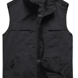 Men's Lightweight Quick Dry Outdoor Multi Pockets Fishing Vest Casual Hiking Sleeveless Outerwear