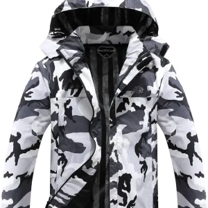 Men's Lightweight Waterproof Hooded Rain Jacket Outdoor Raincoat Shell Jacket for Hiking Travel