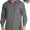 Men's Long Sleeve Sun Protection Shirt UPF 50+ UV Quick Dry Cooling Fishing Shirts for Travel Safari Camping Hiking