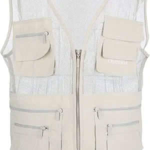 Men's Mesh Breathable Multi-Pocket Photography Journalist Work Fishing Vest