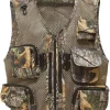 Men's Outdoor Fishing Vest Tactical Camo Mesh Vest with Multi-Pockets for Fishing Hunting Hiking Climbing