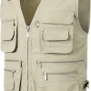Men's Outdoor Fly Fishing Vest Multi Pockets Hunting Vest Photography Lightweight Travel Vest Jacket