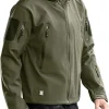 Men's Outdoor Waterproof Soft Shell Hooded Military Tactical Jacket