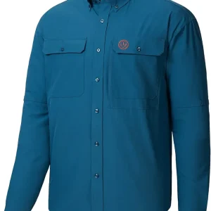Men's Performance Button Down Shirt Long Sleeve UPF 50 for Hunting Fishing Outdoors FS23M