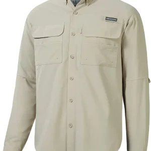 Men's Performance Fishing Hiking Shirt UPF 50 Button Down Long Sleeve Quick Dry FS21M