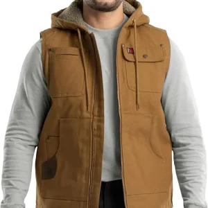 Men's Sherpa Lined Vest with Hood