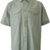 Men's Short Sleeve Fishing Button Down Shirt, Breathable Outdoors Casual Lightweight Shirt